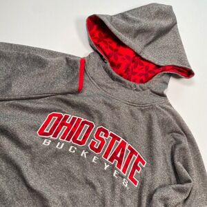 Campus Classics Ohio State Buckeyes Hoodie Gray Red Scarlet Series XL Thumbhole